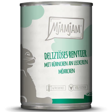 Deliziöses Rentier mit Hühnchen an leckeren Möhrchen