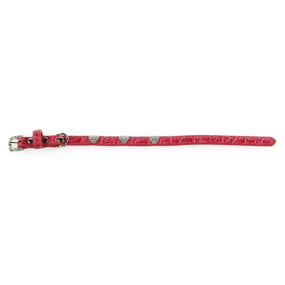 Deluxe collier Diamonds 3 coeurs, 12mm/20-28cm, rose vif