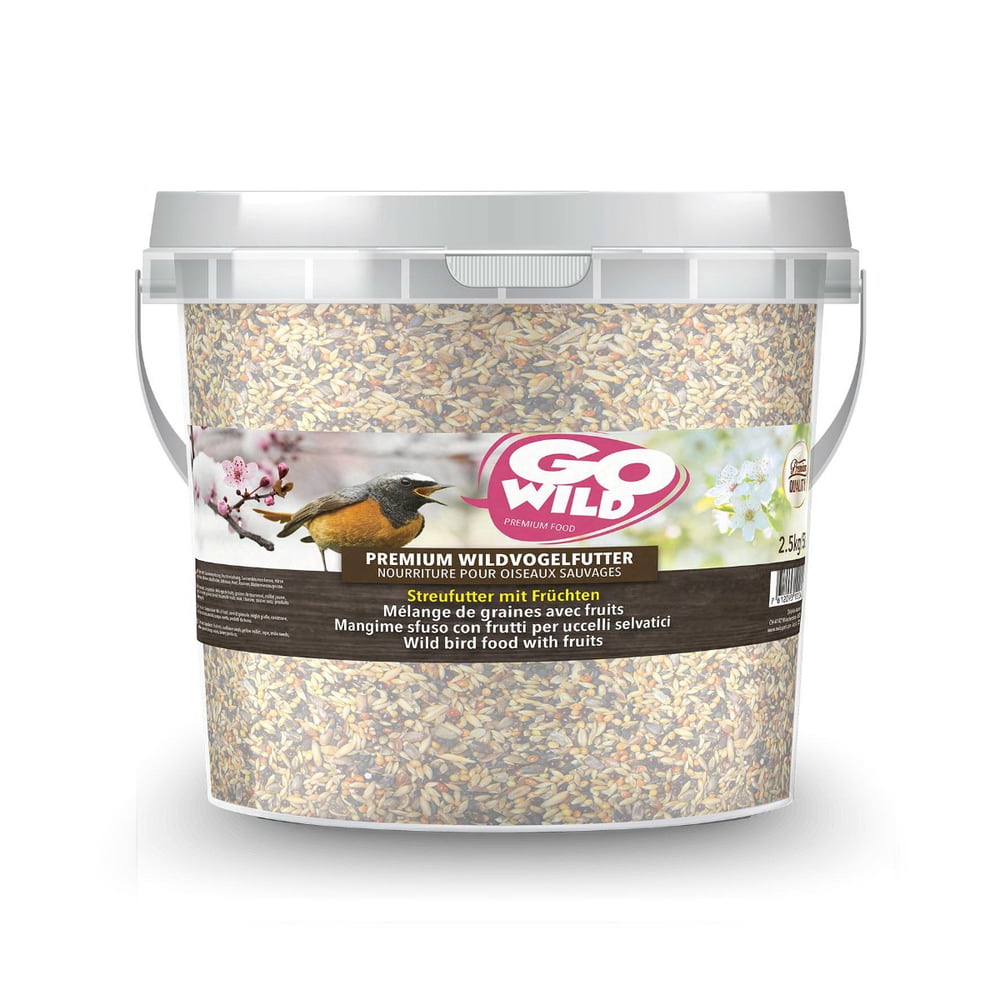 Premium wild bird food with fruit
