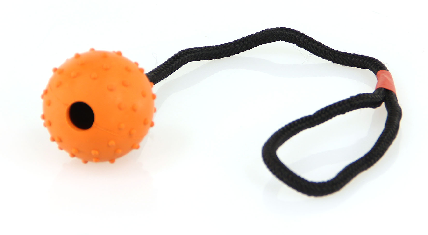 Lungo ball with pimples, on a rope
