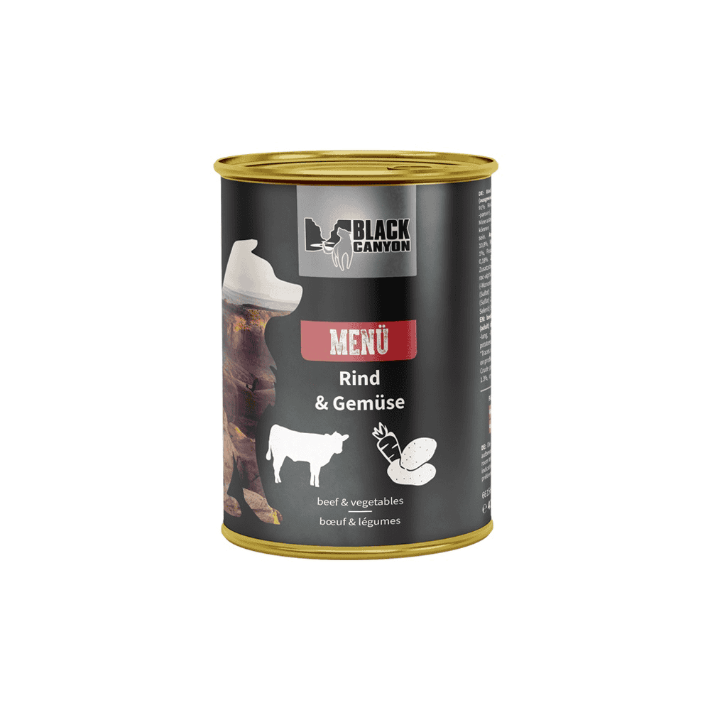 Dog menu with beef &amp; vegetables