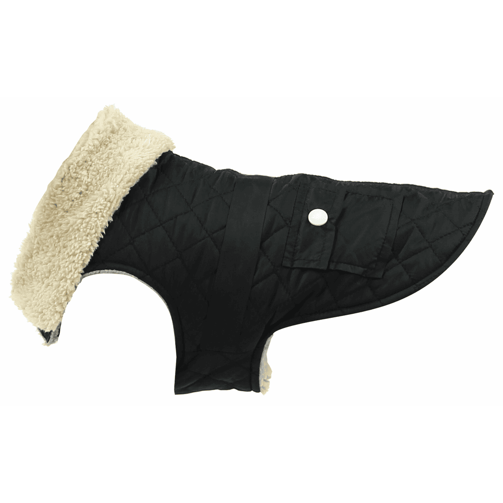 Plushy dog coat, black