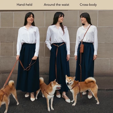 3-in-1 Handsfree Leather Dog Leash