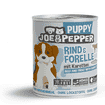 Dog Puppy Rind & Forelle mit Karotten