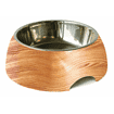 Écuelle en mélamine pour chiens et chats, motif bois