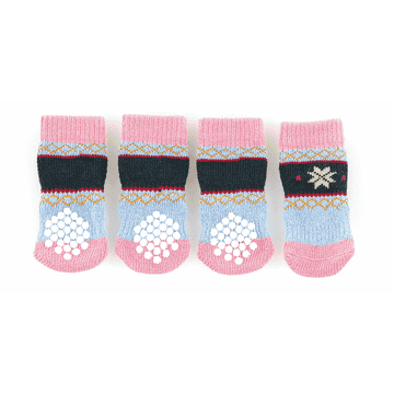 Chaussons pour chiens avec anti-slip, Naturi, rose/bleu clair