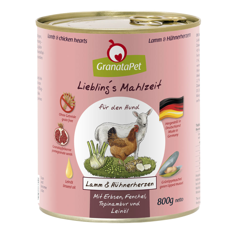 Liebling's Mahlzeit pour chiens - Agneau & Cœurs de poulet