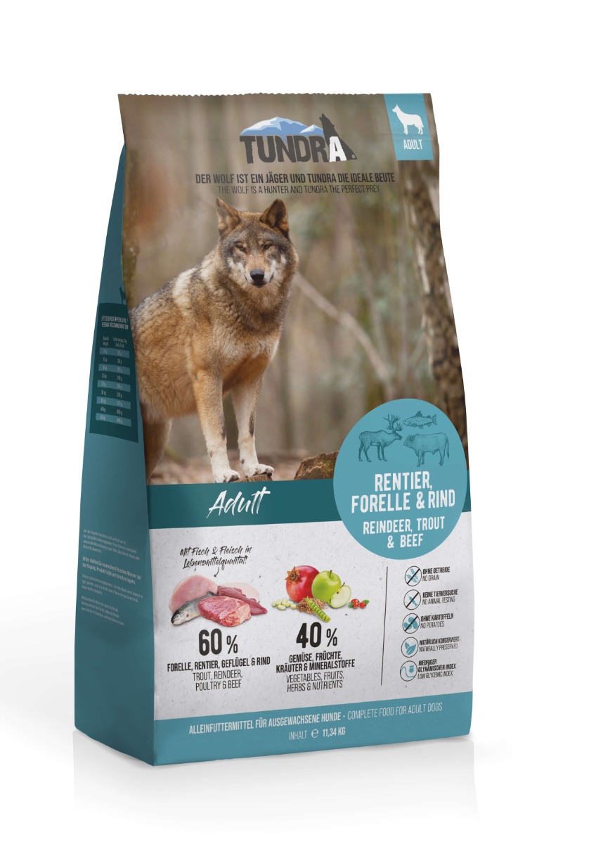 Dog Renne, truite et bœuf