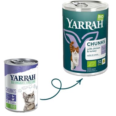 Bio Chunks au poulet et à la dinde pour chats - boîte