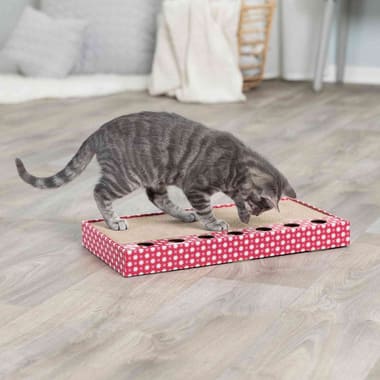 Kratzpappe mit Spielzeug Pink