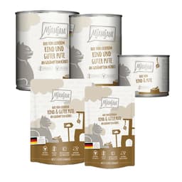 DUO von leckerem Rind & guter Pute an gedämpftem Kürbis (bœuf, dinde & courges)