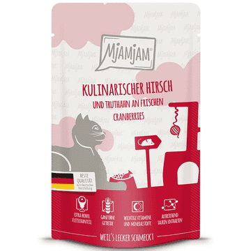 Kulinarischer Hirsch und Truthahn an frischen Cranberries