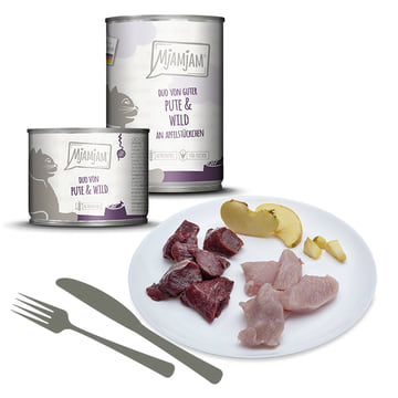 DUO von guter Pute & Wild an Apfelstückchen