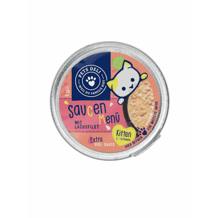 Kitten Saucen Menü mit Lachsfilet - Menu en sauce pour chatons avec filet de saumon