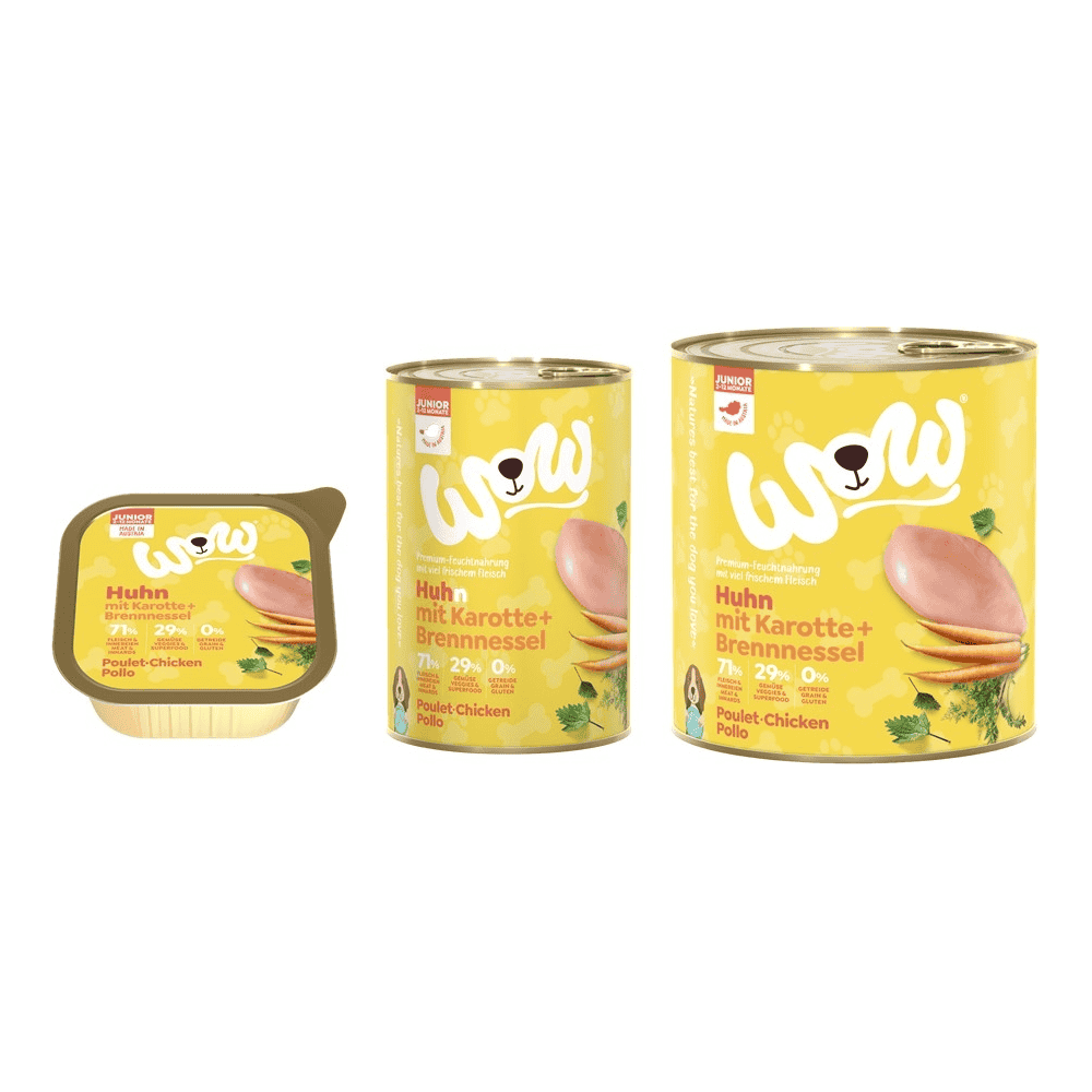 Junior, Huhn mit Karotte und Brennnessel