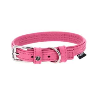 Collier en cuir rose