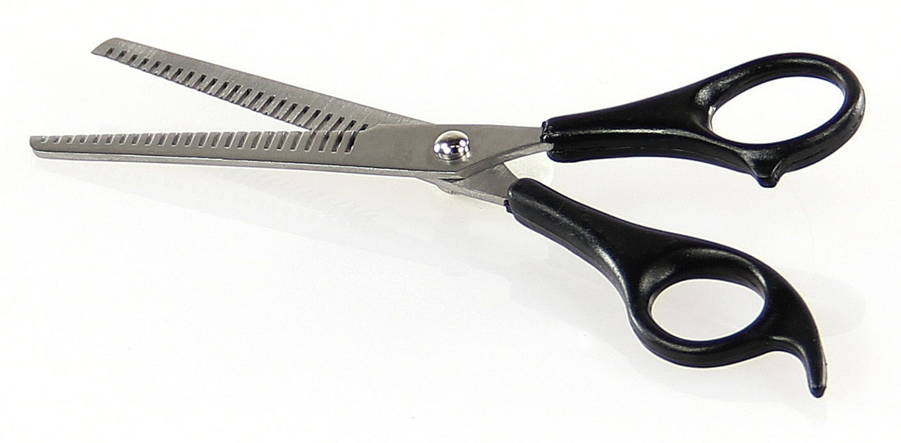 Care coat trimming scissors, two-sided