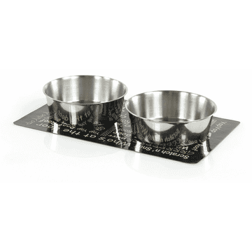 swisspet Magnetmatte Woof mit 2 Näpfen, schwarz, ø = 16 / 47 x 28cm