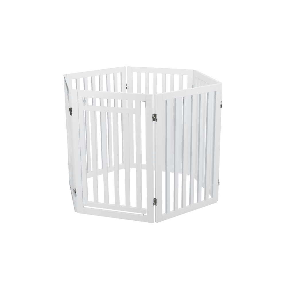 Dog barrier fence, 4-part, with door