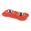 Gamelles avec bassin en silicone pour chiens et chats, forme d'os