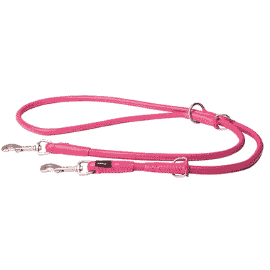Laisse en cuir Round Multi rose