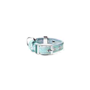 Saint Tropez Similpelle Halsband für Hunde in türkis