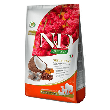 Canine Adult all Breeds Quinoa Skin & Coat Hering, Kokos