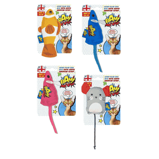 Ensemble de 4 jouets avec menthe des chats en forme d'animaux