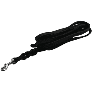 Soft leather piste leash with hand loop, black