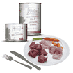 DUO von schmackhaftem Rind & Kaninchen an Möhrchen
