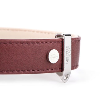 Hermitage Vitello collier pour chiens en bordeaux