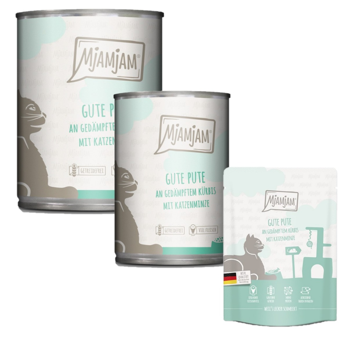 Gute Pute an gedämpftem Kürbis mit Katzenminze