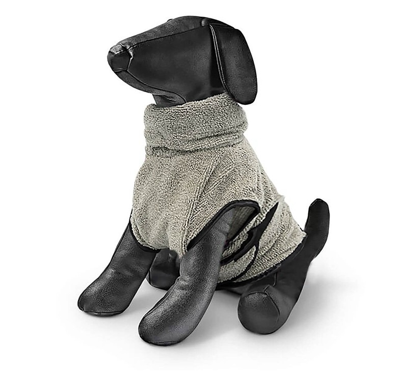Hundebademantel grau