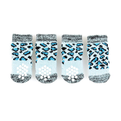 Chaussons pour chiens avec anti-slip, Tri, bleu clair
