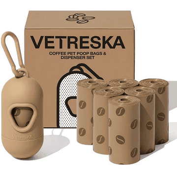 Set distributeur de sacs à crottes Coffee, 7 rouleaux