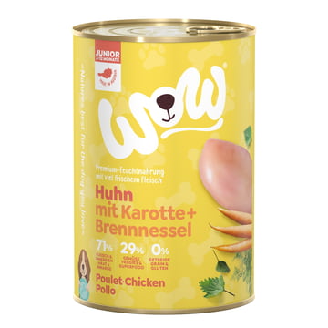 Junior, Huhn mit Karotte und Brennnessel