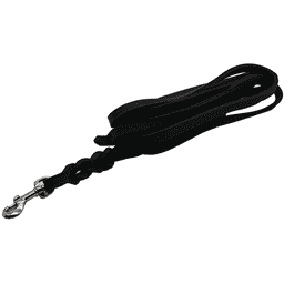 Longue laisse en cuir souple avec dragonne, noir