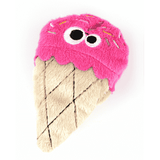 Jouet pour chats en peluche, fraise glacée