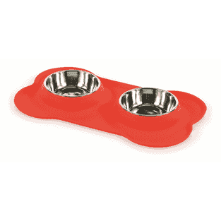Gamelles avec bassin en silicone pour chiens et chats, forme d'os