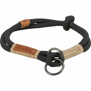 BE NORDIC Zug-Stopp-Halsband schwarz/ sand