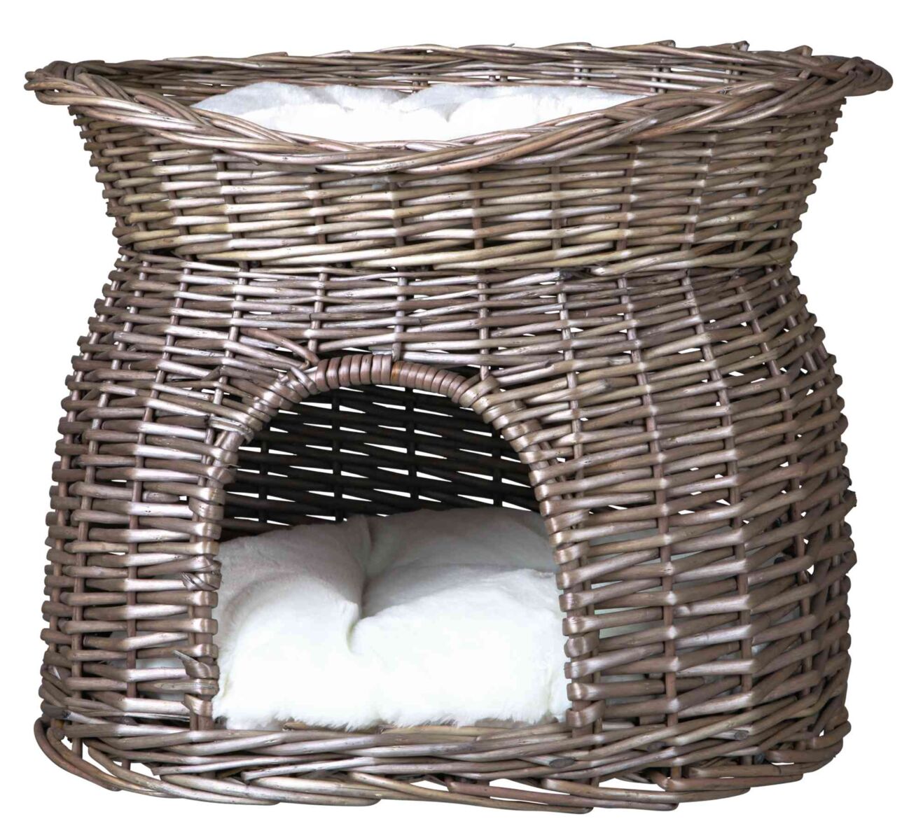 Panier osier avec lit au dessus