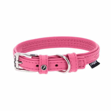 Lederhalsband pink