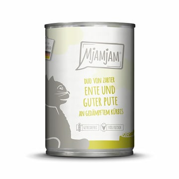 DUO von zarter Ente & guter Pute an gedämpftem Kürbis