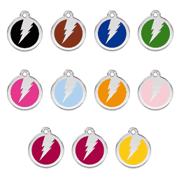 Médaille pour animaux avec Emaille - Eclair en différentes couleurs