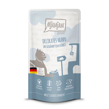 Delikates Huhn an gedämpftem Kürbis