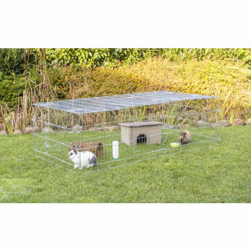 Natura galvanized free-range enclosure with mesh cover