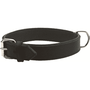Collier en cuir souple, noir