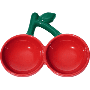 Doppel-Napf aus Keramik Cherry