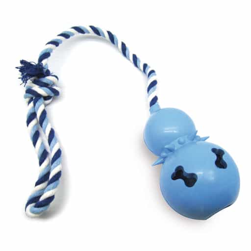 swisspet Futterball Gordy mit Seil, M, H = 11cm, blau
