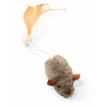 Fur mouse with feather